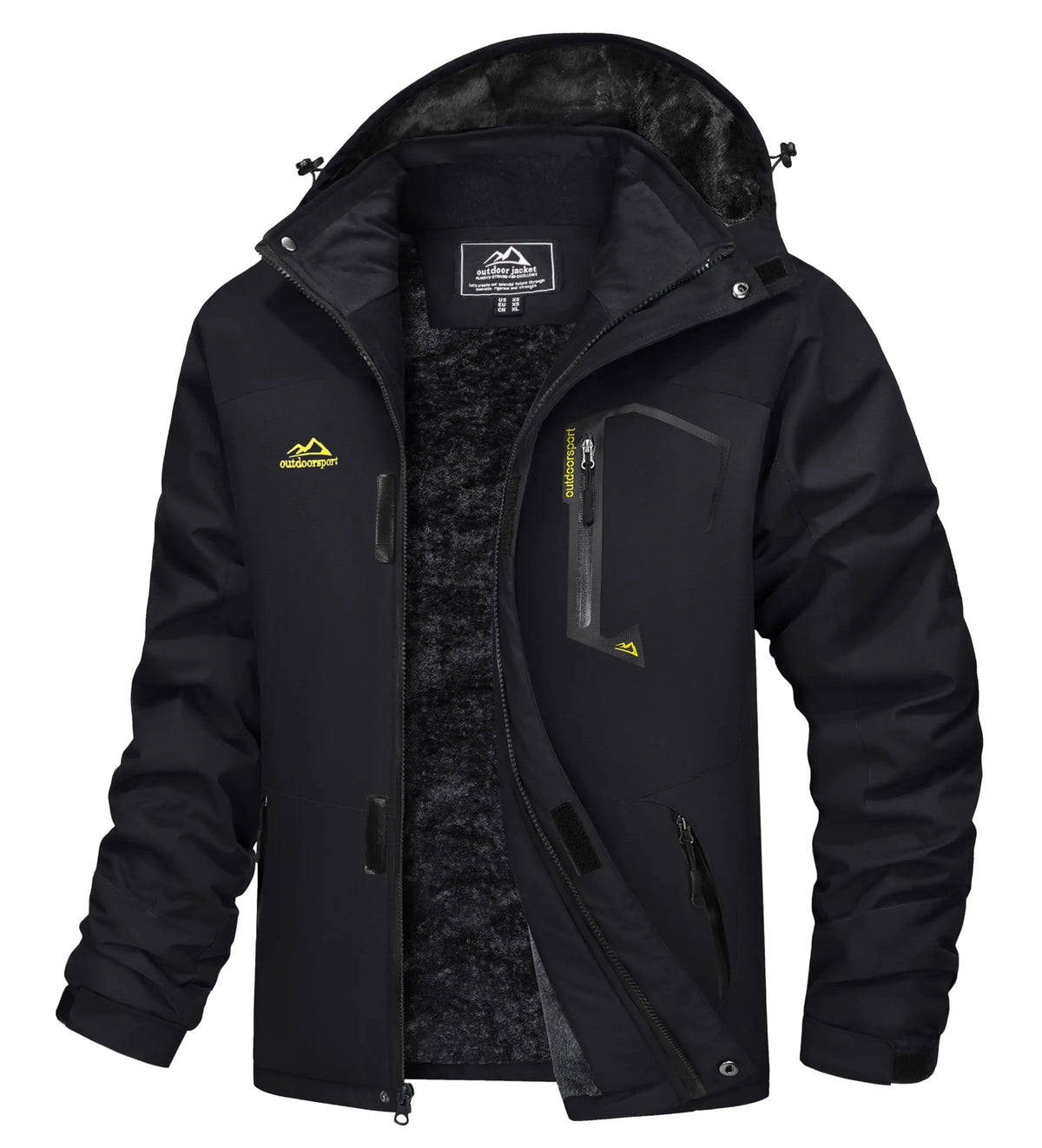 Men's Water-Resistant Ski Jacket Winter Fleece Lined/Snow Coat Warm Windproof Outdoor Jacket