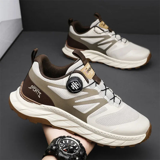 Spring Summer Thin Automatic Buckle Trail Running Shoes Casual/Function Hiking Breathable Outdoor Sports Trendy Footwear