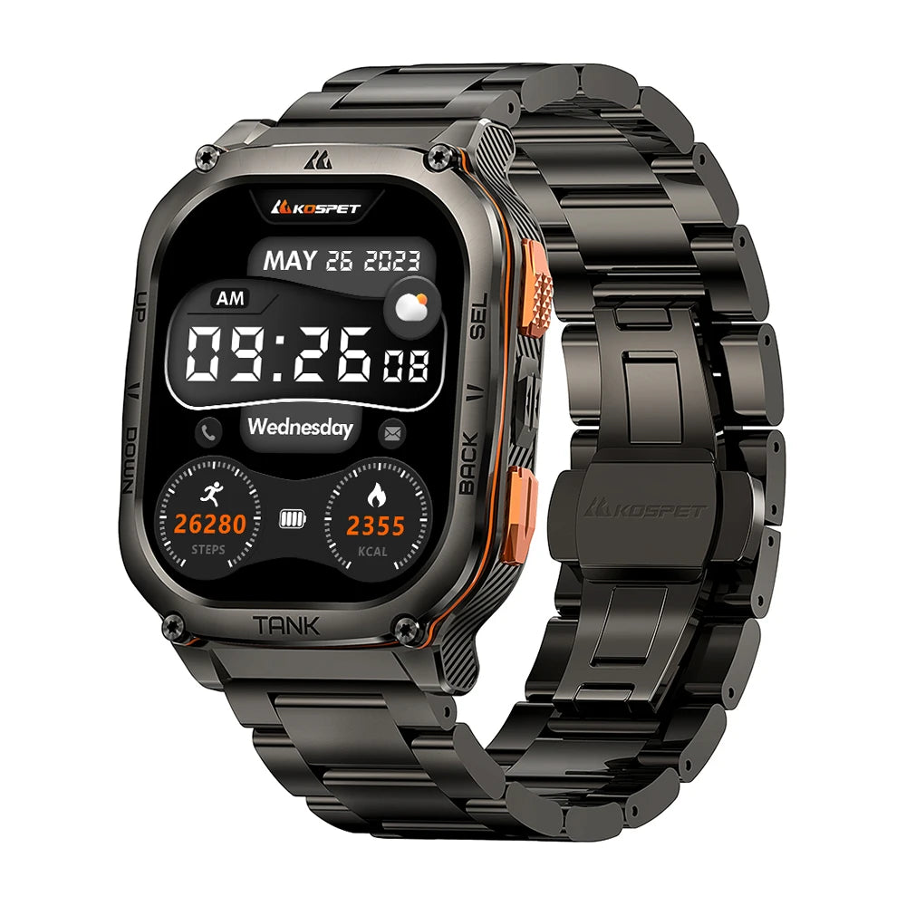 New KOSPET TANK M3 Ultra GPS Smartwatch For Men Waterproof/5ATM AMOLED AOD 480mAh Digital Bluetooth Call Men's Watches