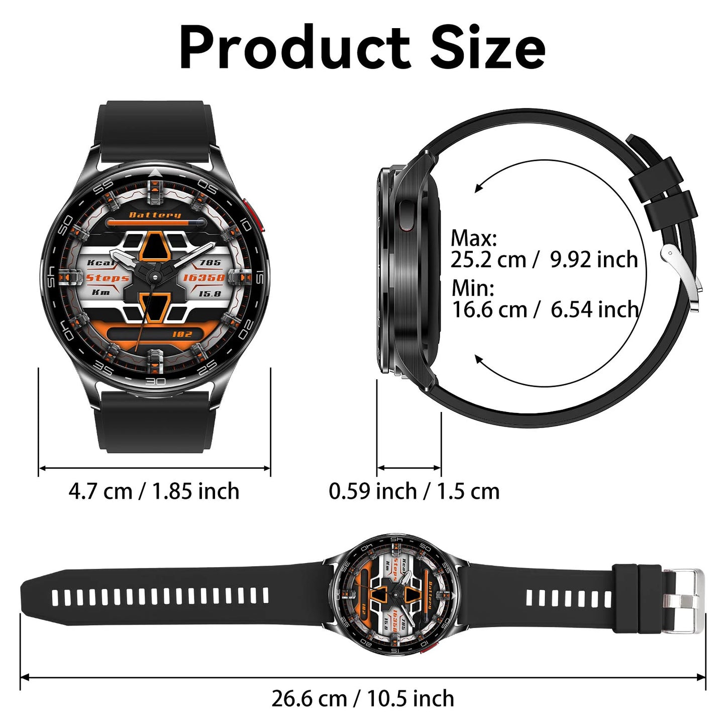 EIGIIIS Smart Watch with Earbuds1.39"HD Fitness Watch with Heart Rate/Blood Oxygen Sleep Tracker 2 in1 Bluetooth for iOS Android