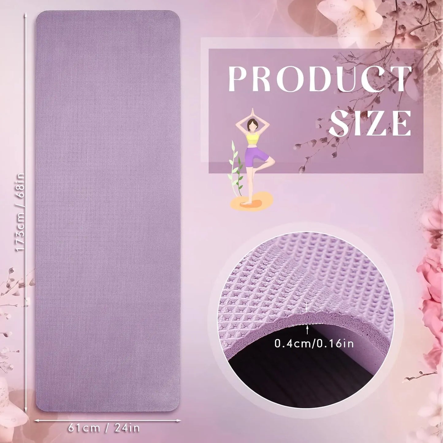 12 Pack 68" x 24" Yoga Mat Bulk 4mm Thick Extra Long/Sports Mat Anti Slip Tear Resistant Exercise Yoga Mat Set