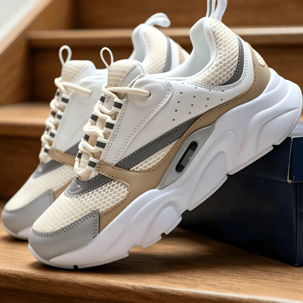 B22 Mesh Breathable Sneakers Shock Absorption Anti-Slip/Lightweight Low Cut Casual Sports Shoes for Men