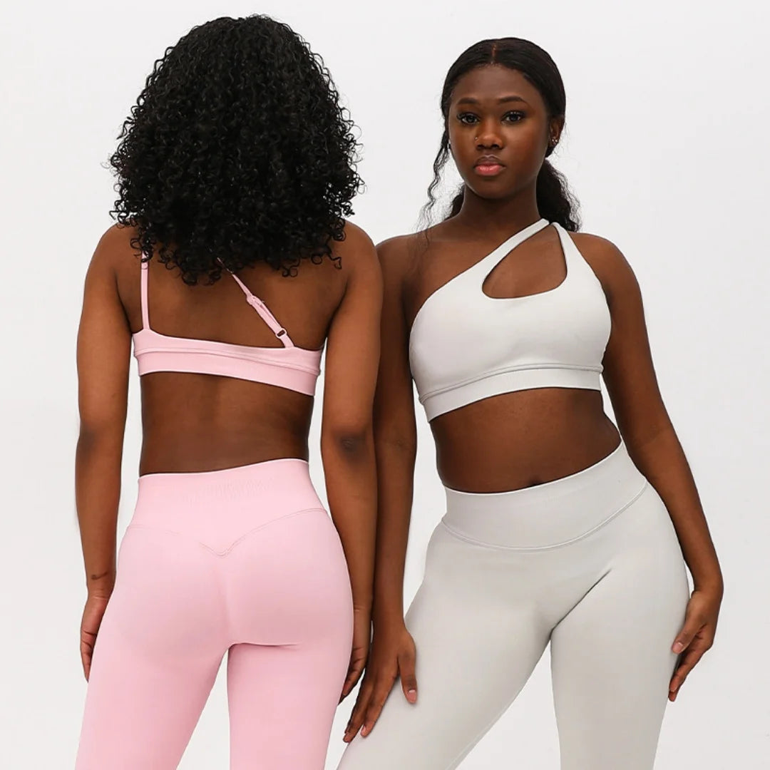 D LOGO Sports Seamless Yoga Bra/Pilates Chest Hollow Back Yoga Workout Bras