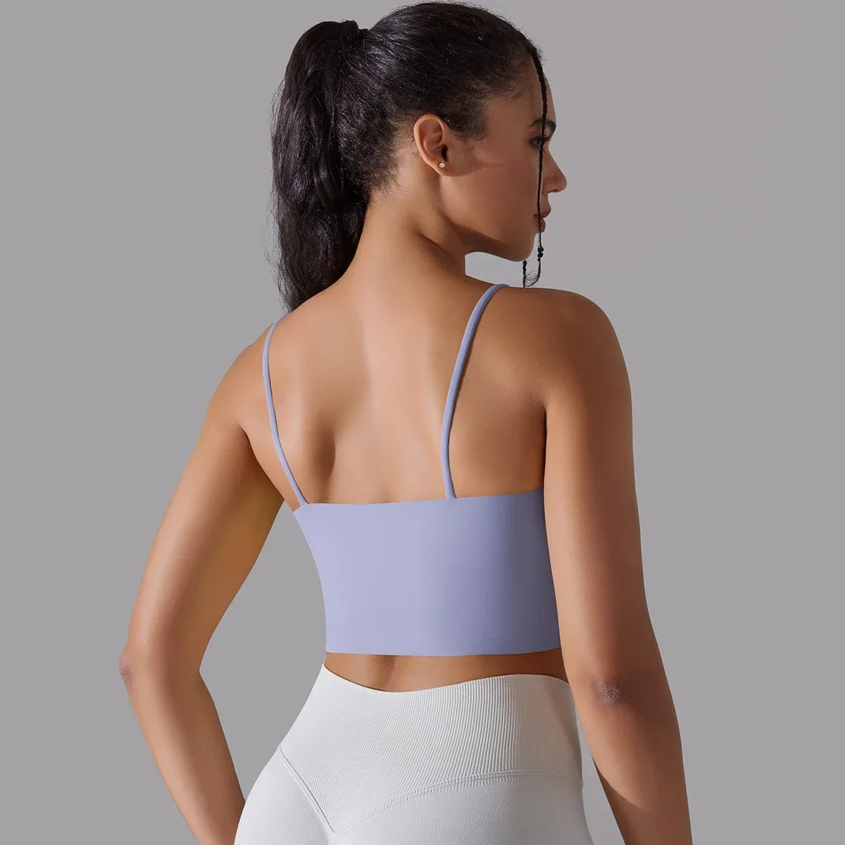 Solid Color Yoga Sports Bra Women Fixed Padded/Slim Gym Fitness Workout Undershirt Top