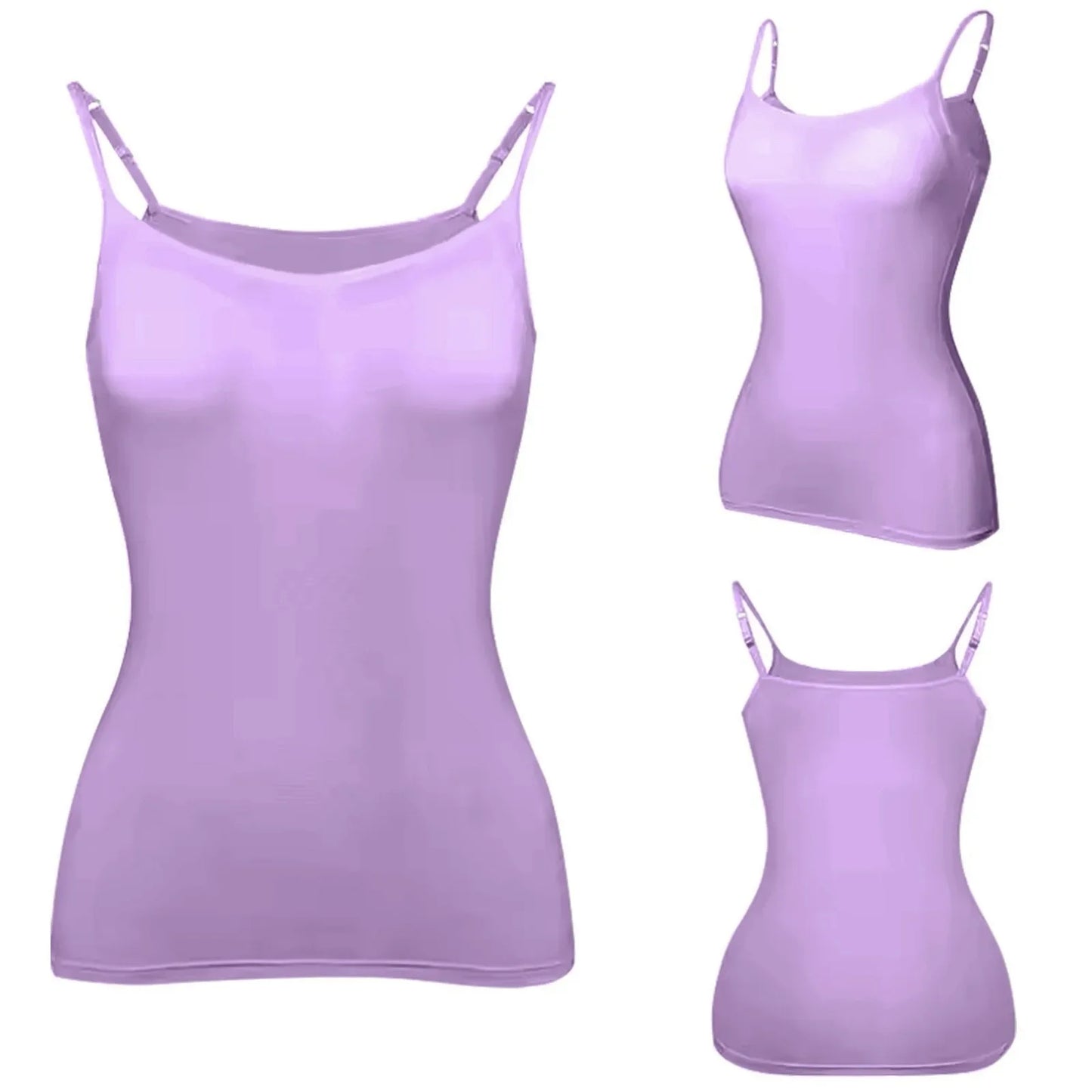 New Padded Bra Tank Top Women Modal Spaghetti Solid Cami Top Vest/Female Adjustable Camisole With Built In Bra Fitness Clothing