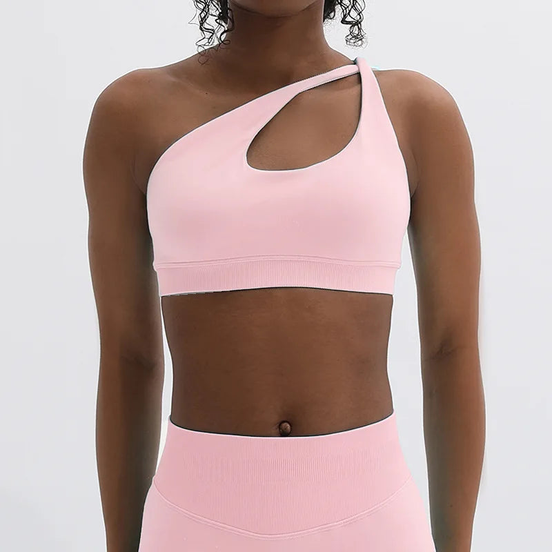 D LOGO Sports Seamless Yoga Bra/Pilates Chest Hollow Back Yoga Workout Bras