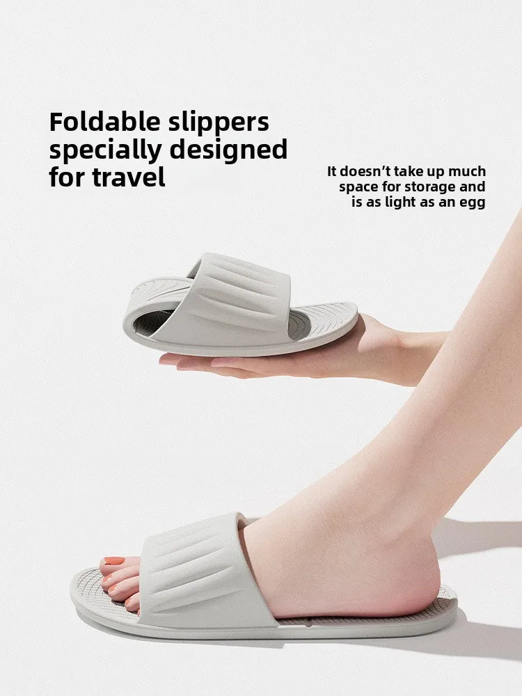 Foldable Travel Slippers for Men & Women Portable Hotel Bathroom Sandals/Packable Beach Shoes for Shower & Pool New Design