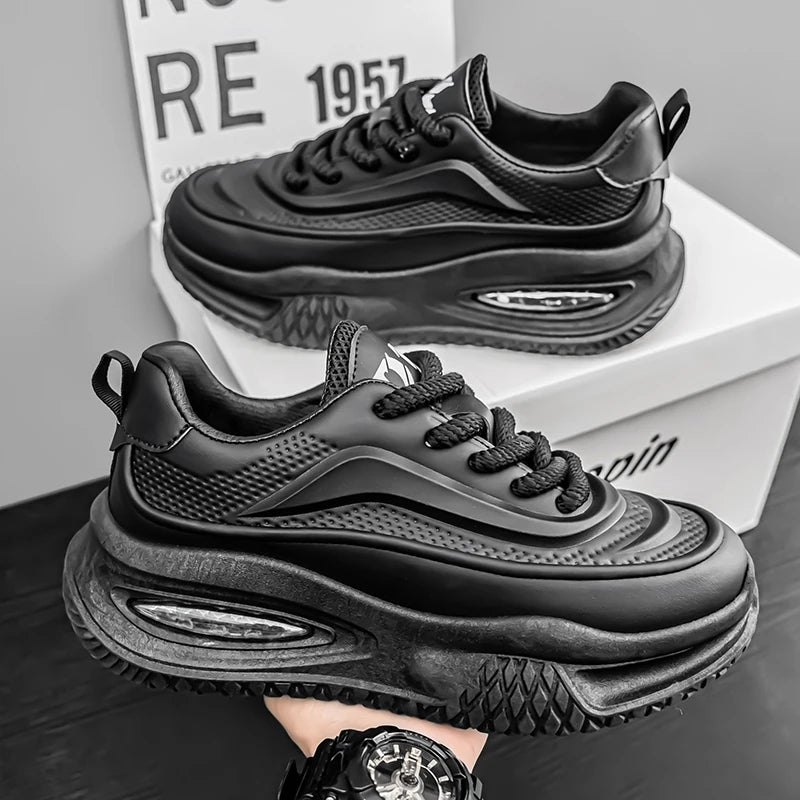 Men's leather waterproof sports shoes for spring and summer/casual cushioned board shoes trendy and versatile