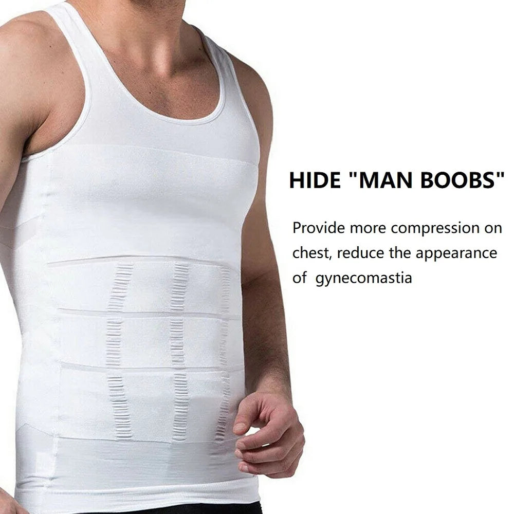Men's Compression Shirts Tank Tops Undershirts Men's Slimming/Body Shaper Vest Sleeveless Abdomen Slim Vest Fitness Workout