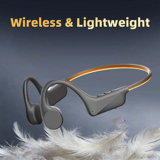 S11 LED Glow Bone Conduction Headphones Bluetooth 6.0 Light Open Ear/Wireless Sports Earphones IP54 Sweatproof 12H Playtime