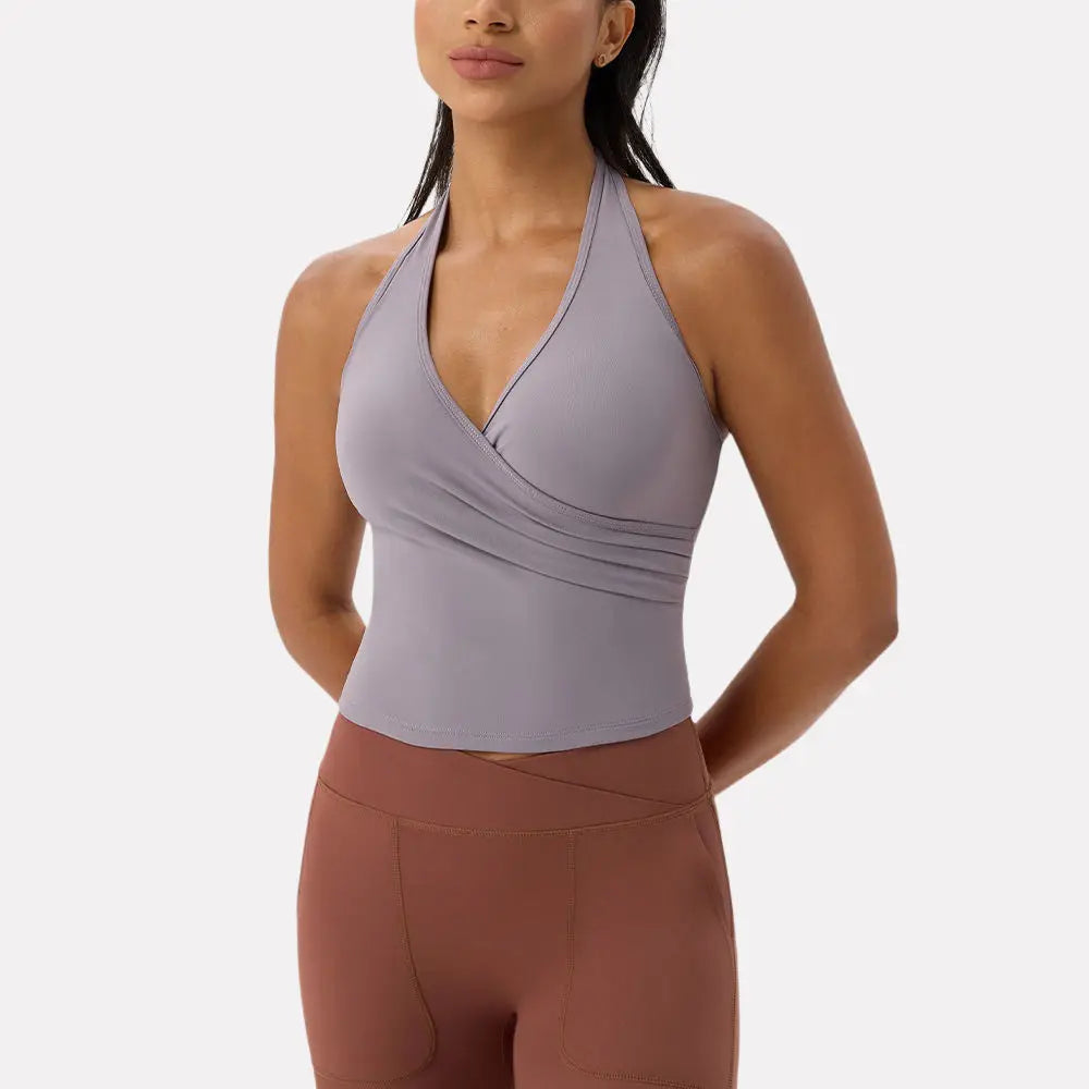 Summer Women's Sports Yoga Vest Halter Neck Gym Sports Bra/Sexy Yoga Fitness Tank Top Slim-fit Quick-dry Sports Running Vest