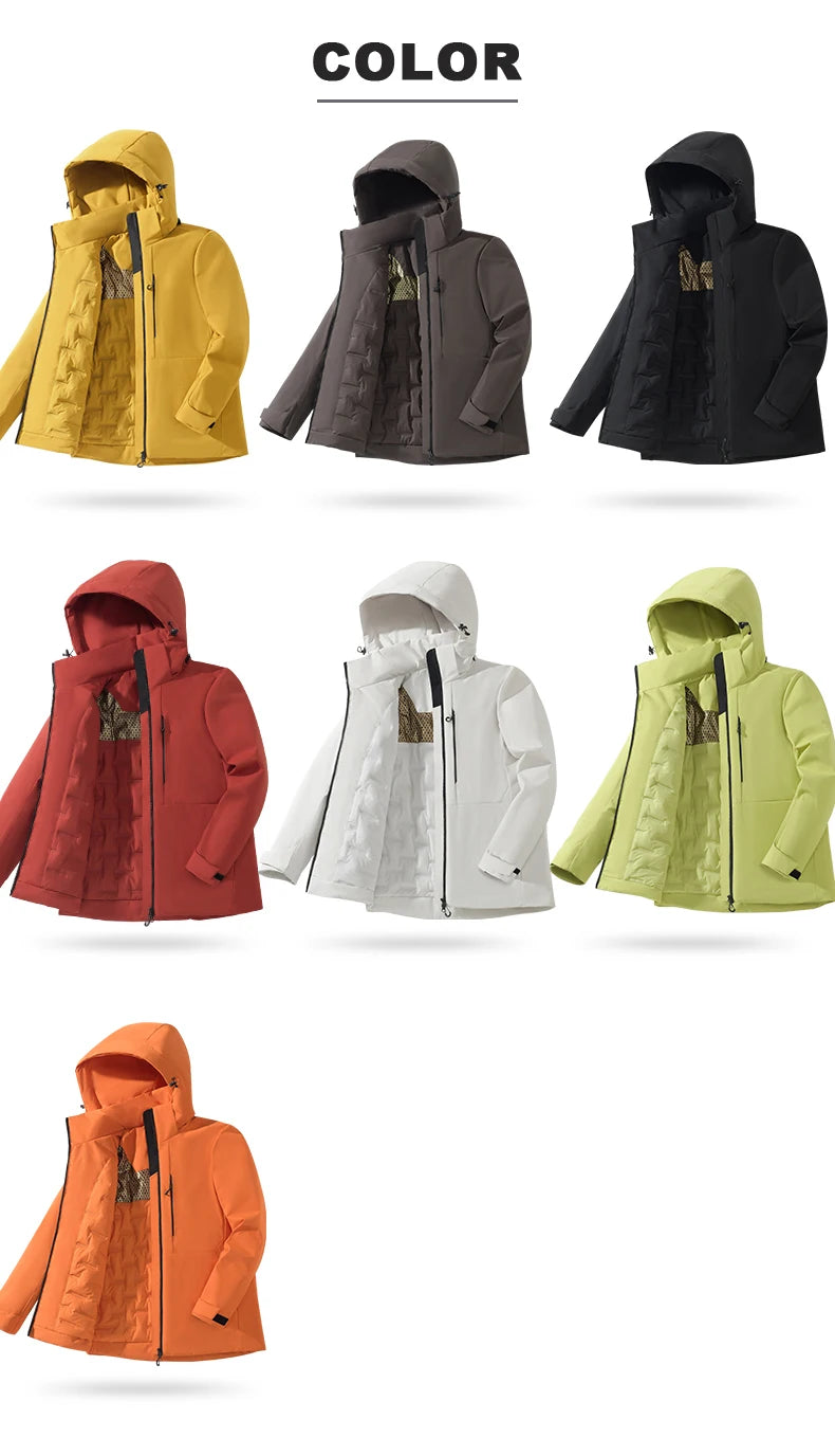 JNLN Unisex Waterproof Fleece Jackets Winter Windproof Thermal Windbreaker/Men Hiking Camping Skiing Climbing Raincoat