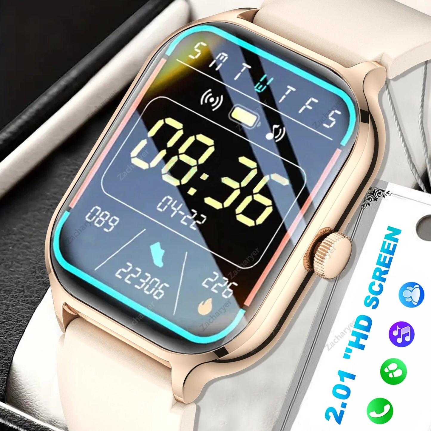 Smart watch full touch screen, sports watch/can answer and make calls with message reminders customizable dial