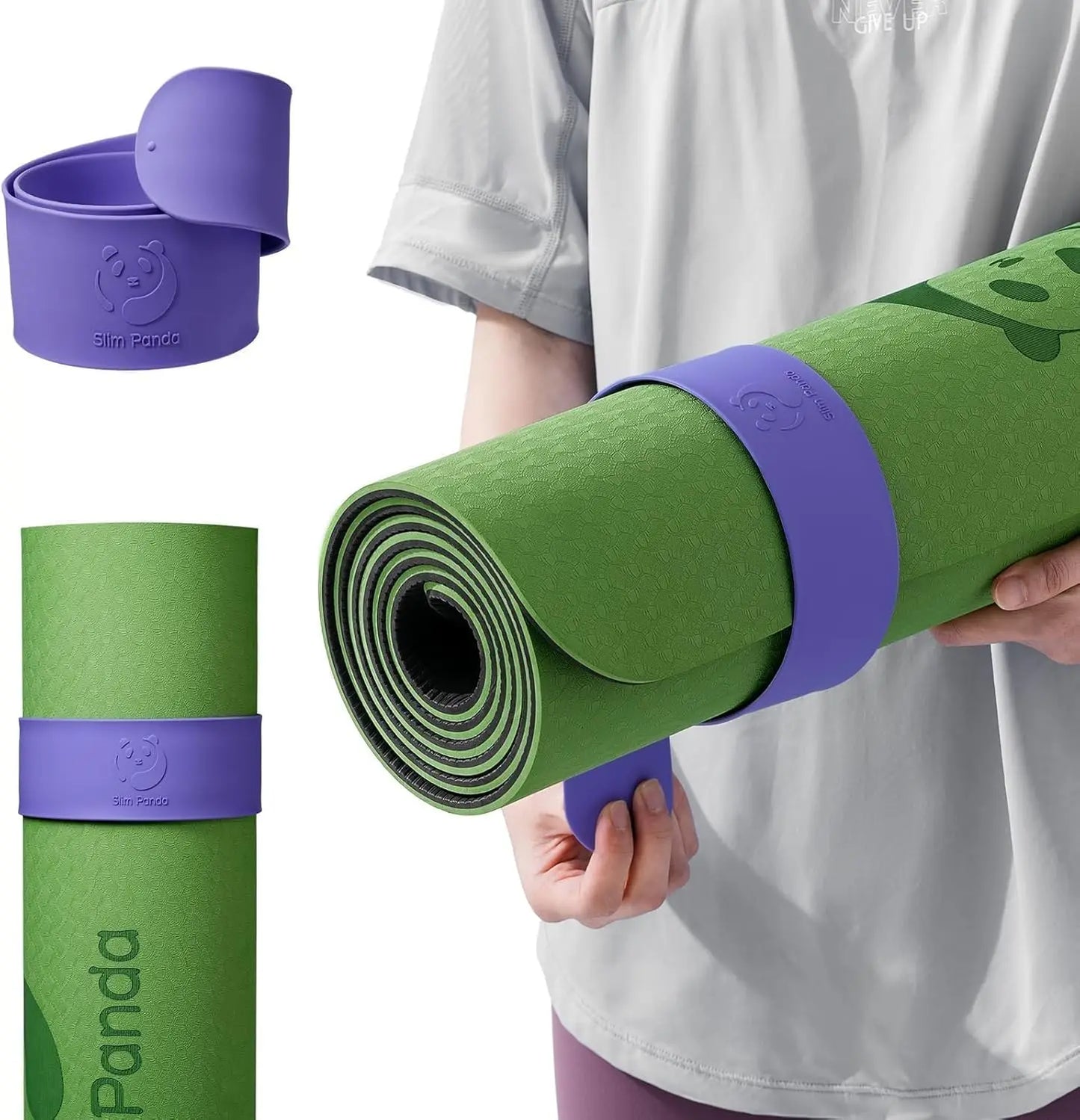 Slim Yoga Mat Strap with Heavy-Duty Clasp/One Snap Secures Mats Tightly Rolled Fits Most Sizes (24" L X 2" W)