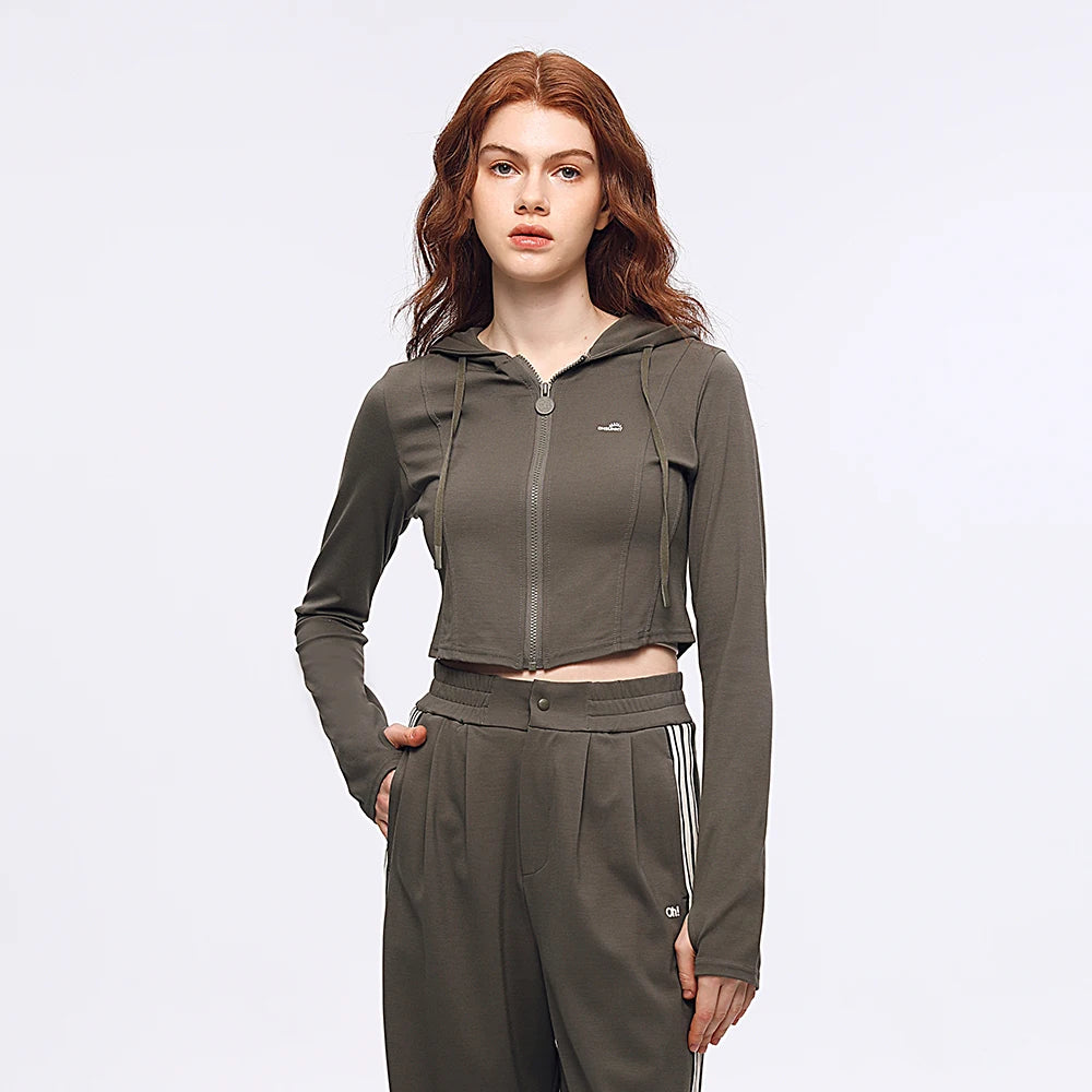 OhSunny Running Jacket for Women Summer UV Coat Fitness Top/Bomber Stretch Slim Clothing Sports Long-sleeved Hoodie Short