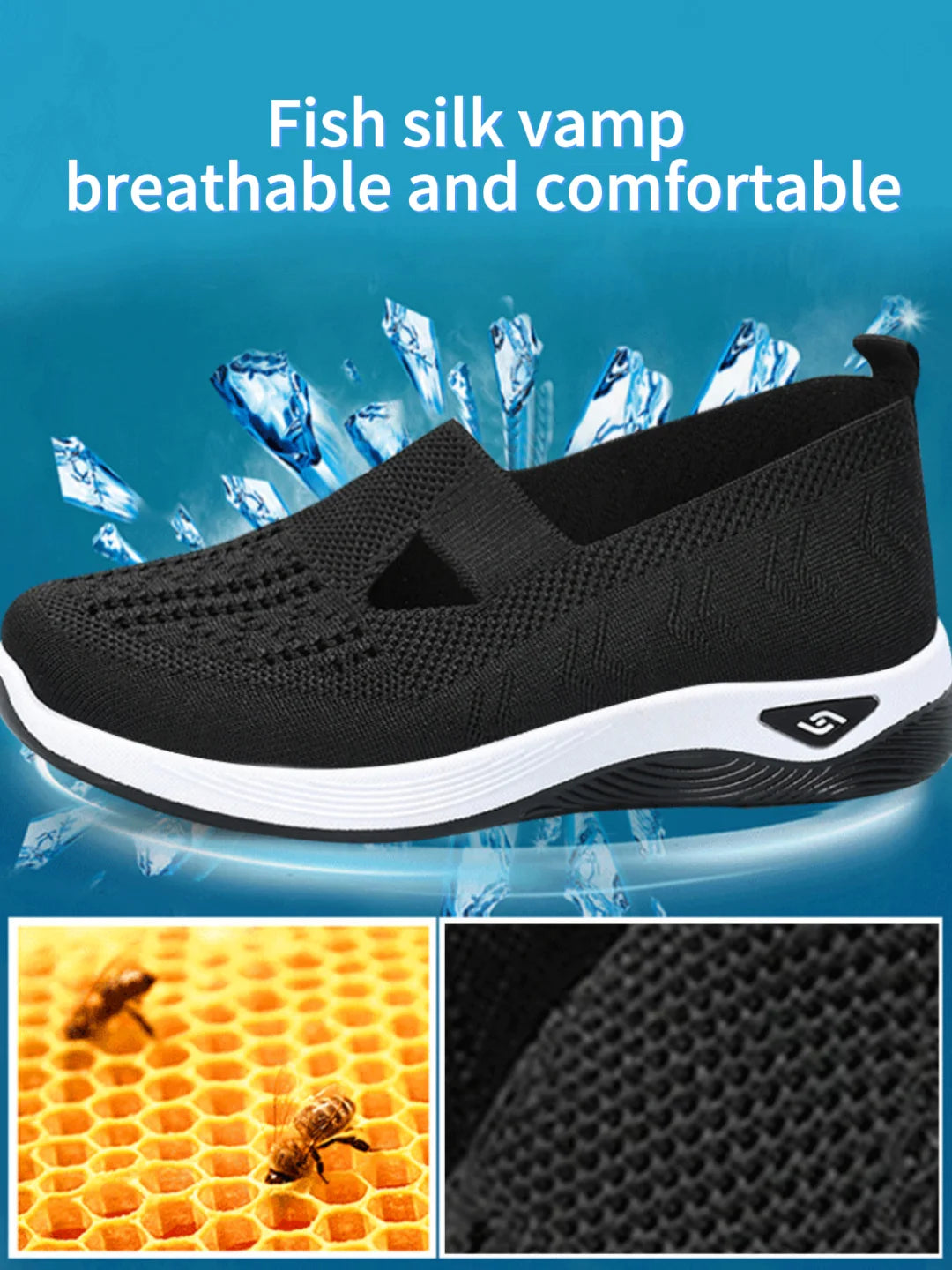 Women's shoes Solid Color Breathable Sneakers casual sneaker/women's summer sneakers Low-top Knitted Casual Shoes Mom Shoes