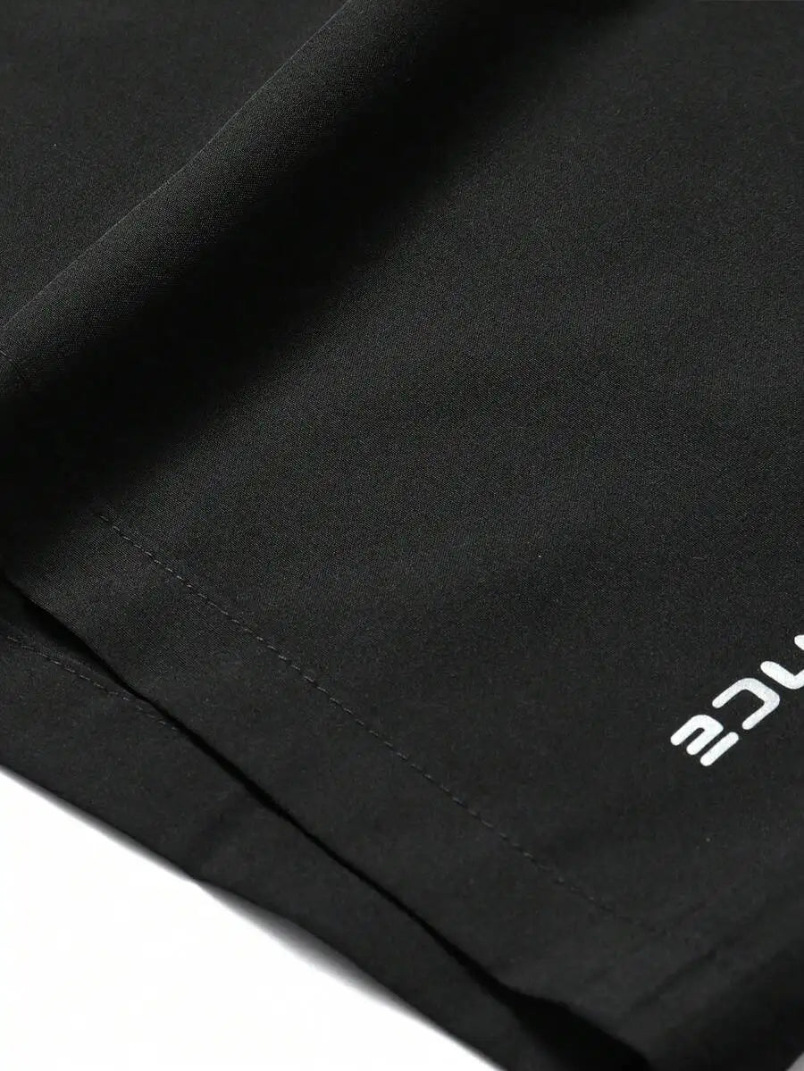 2PCS Men's Sport Shorts Boyfriend Style Summer 3/4 Length Shorts Minimalist Elastic Print Pants Drawstring With Pockets Running
