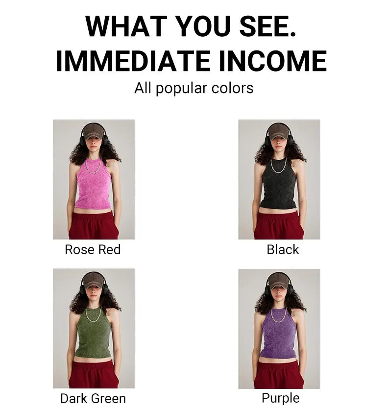 3PCS Set Cotton Camisole Vest Paired Summer Slim Fit Clothing/Simple Versatile Basic Top Breathable Women's Korean Style Tops