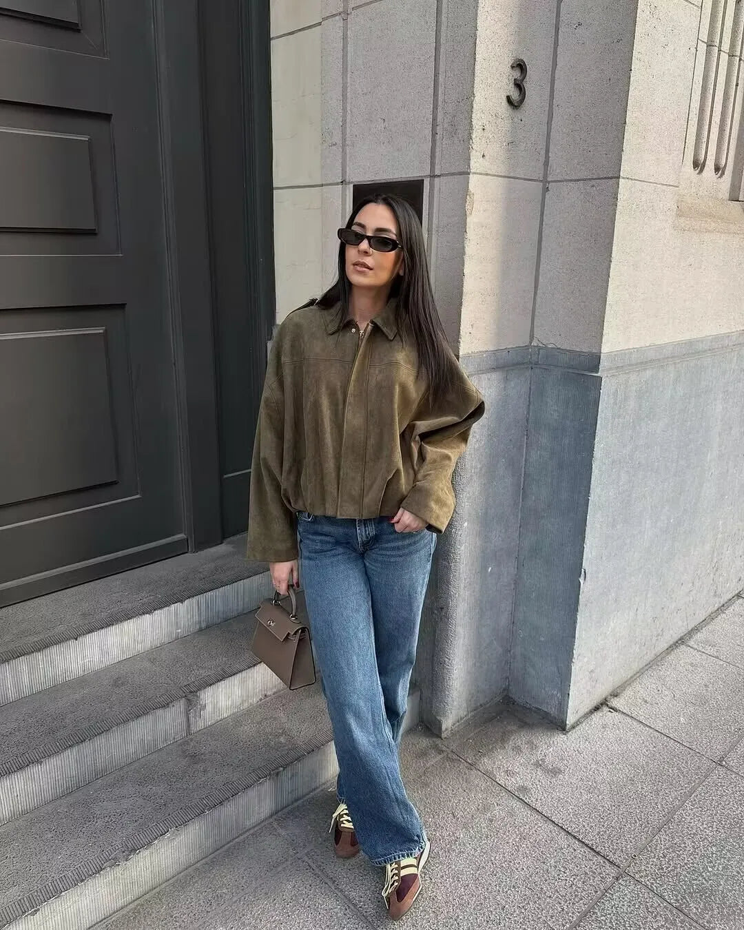 Women's new Jackets Autumn Fashion Loose Bat Sleeves Elegant/Women's Jackets Chic Street Youth Autumn Long Sleeves Coats