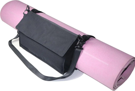 Yoga Mat Carrier Strap Shoulder Bag with Large Compartment/Zipper Pocket for Convenient Storage and Transport