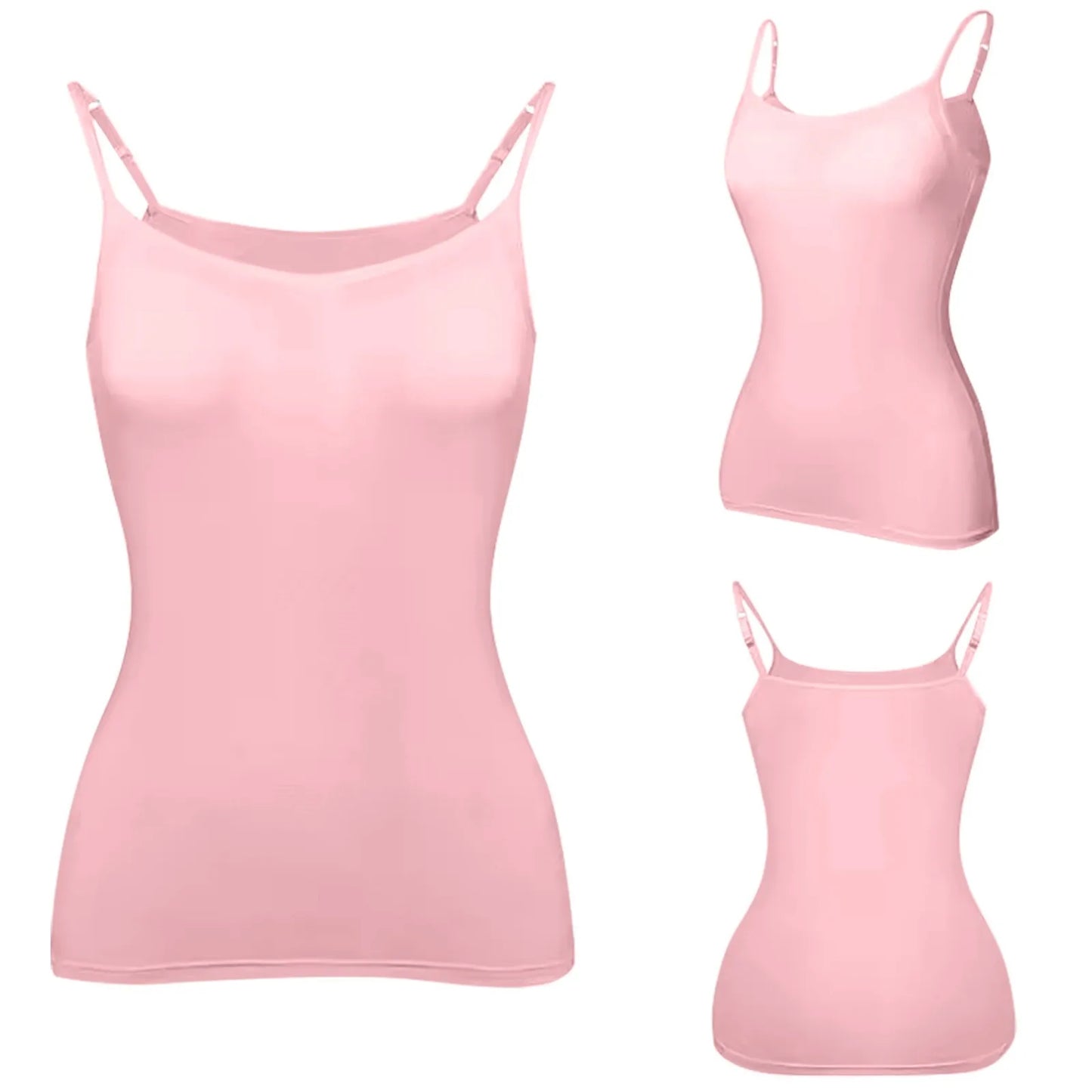 New Padded Bra Tank Top Women Modal Spaghetti Solid Cami Top Vest/Female Adjustable Camisole With Built In Bra Fitness Clothing