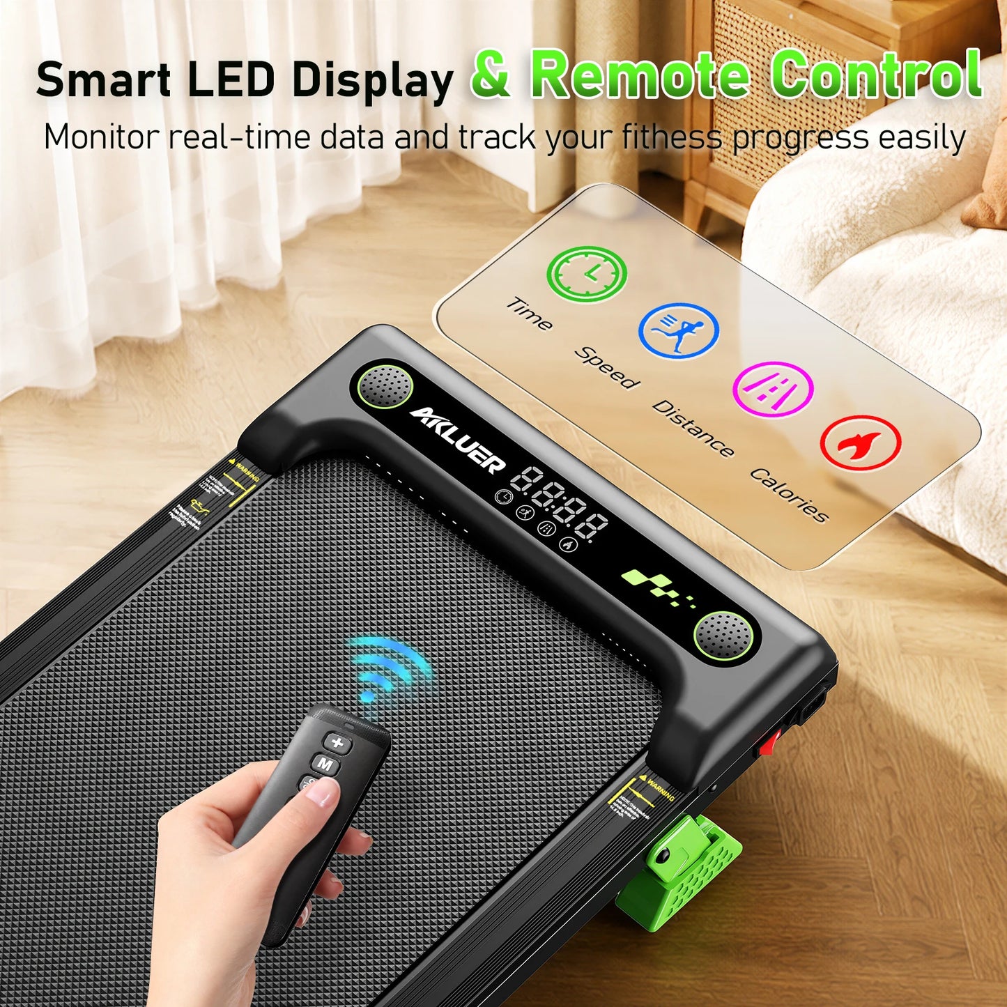 Akluer Walking Pad, Under Desk Treadmill with Incline for Home Office/2.5HP Portable Walking Treadmill with 300 Lbs Weight Capacity