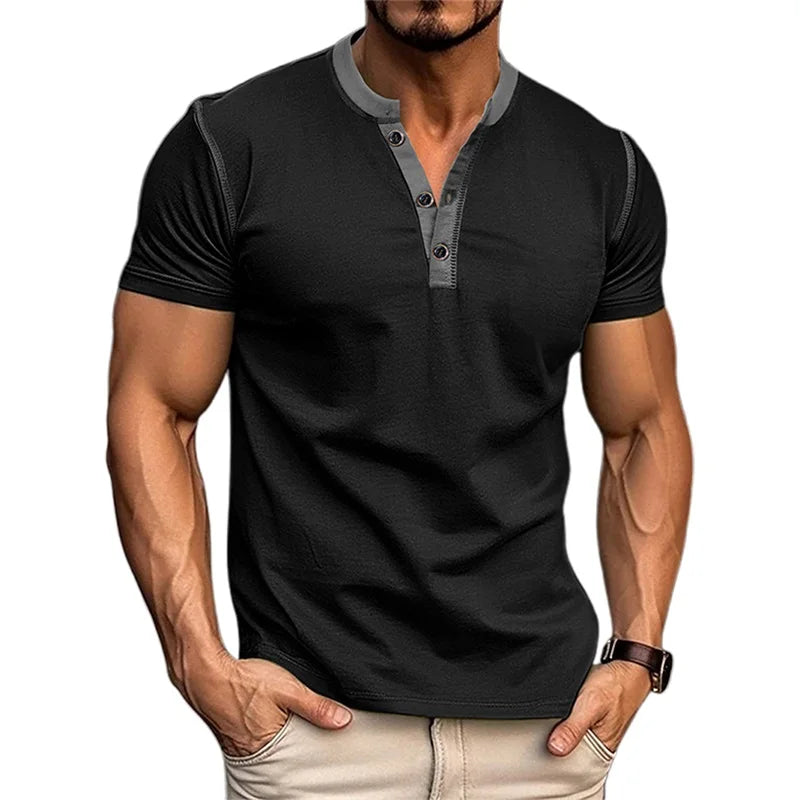 Men s Lightweight V-Neck T-Shirts Breathable  Fit Solid Color/Short Sleeve Casual Tops Summer Fashion Tee Shirt