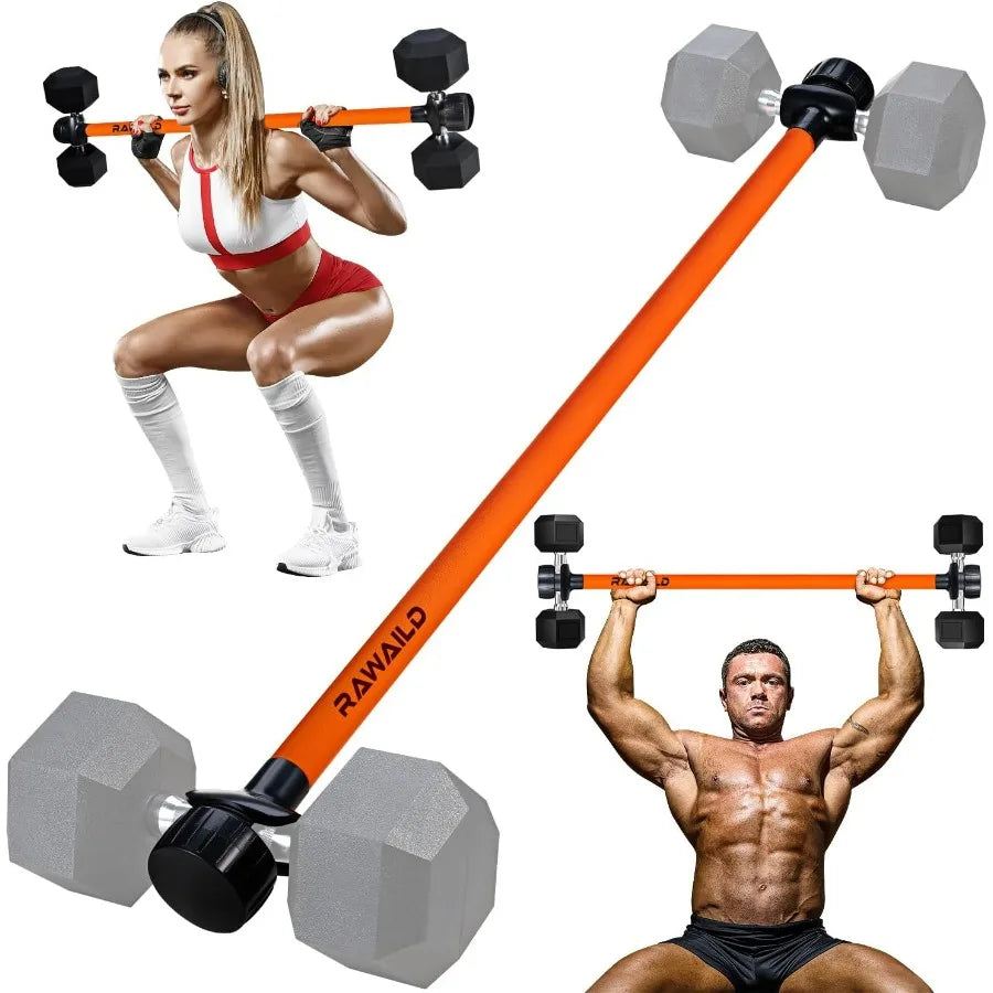 Dumbbell Converter, Convert Dumbbells to Barbell Set Weight Bar/for Bench Presses, Squats Hip Thrust Deadlifts
