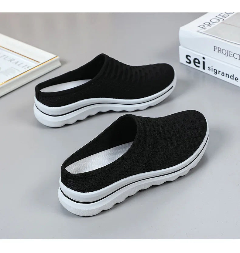 Women's Summer Breathable Commute Half Drag Shoes Soft Sole/Lightweight Slip On Casual Comfortable Odor-Resistant