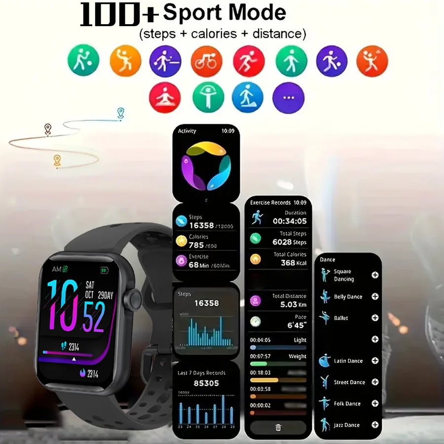 Smart Watch, for Men and Women (Answering/Making Calls) Fitness Tracker/More than 120 Sports Modes, Sleep Monitoring, Pedometer