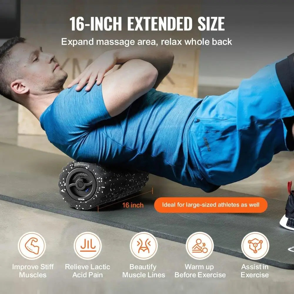 Vibrating Foam Roller 4 Levels Rechargeable/Electric EPP Foam Massager