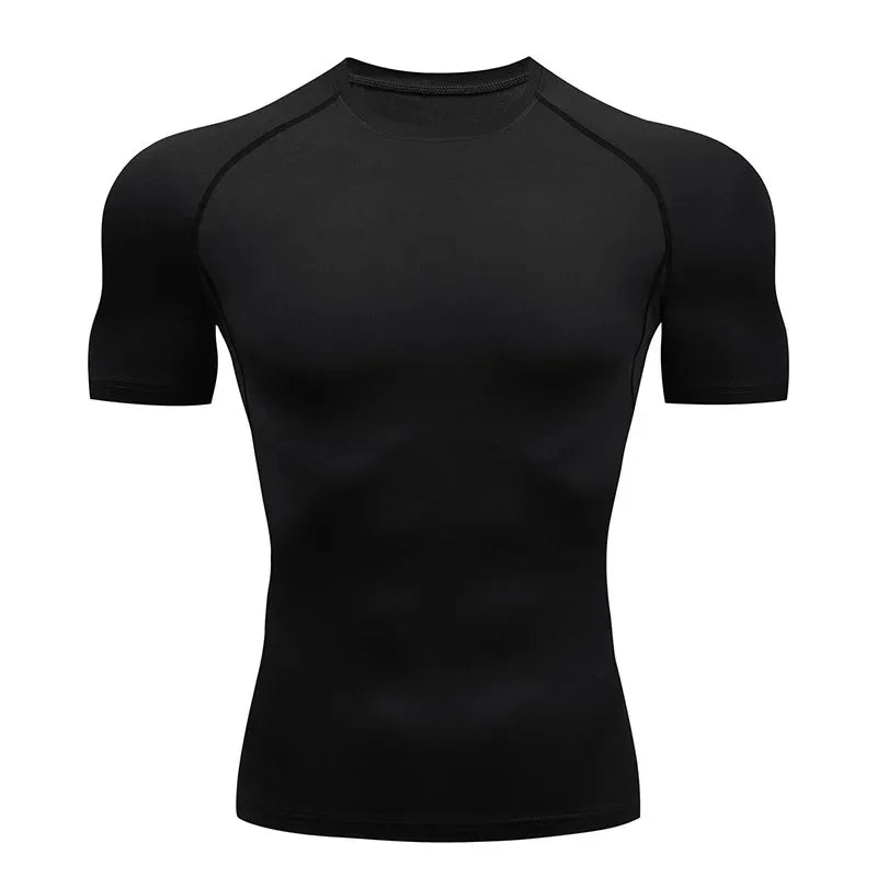Men Short Sleeve t-Shirt Quick Dry Compression Shirts Fitness/Gym t-Shirts Sport Bodybuilding Shirt Running Football Tee Shirts