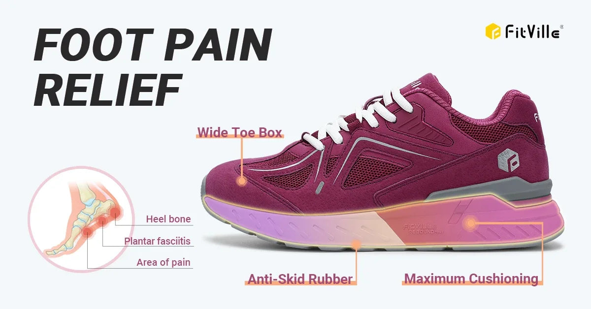 Fittington Women's Road Running Shoes 2E Wide Width Outdoor Sneakers/Women's Training Jogging Shoe Lightweight For Swollen Feet
