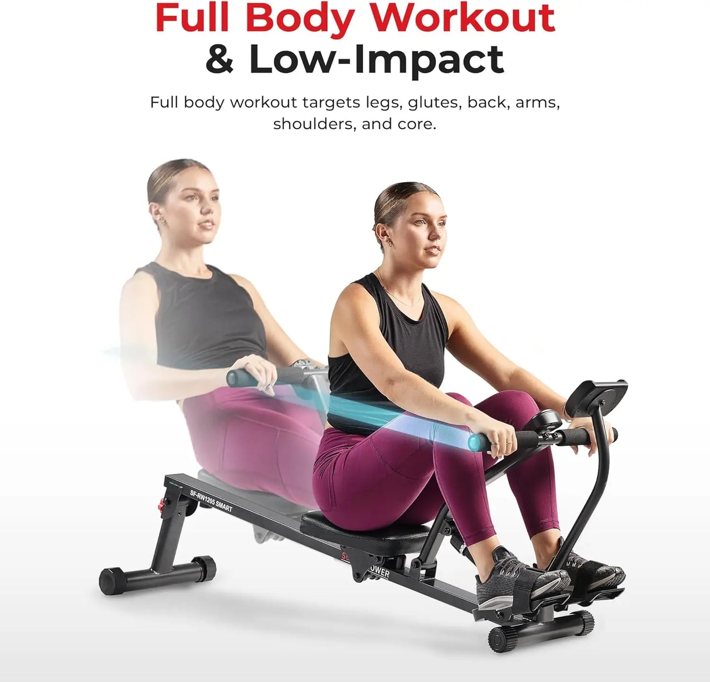 Health & Fitness Compact Adjustable Rowing Machine/with 12 Levels of Resistance for Complete Body Workouts