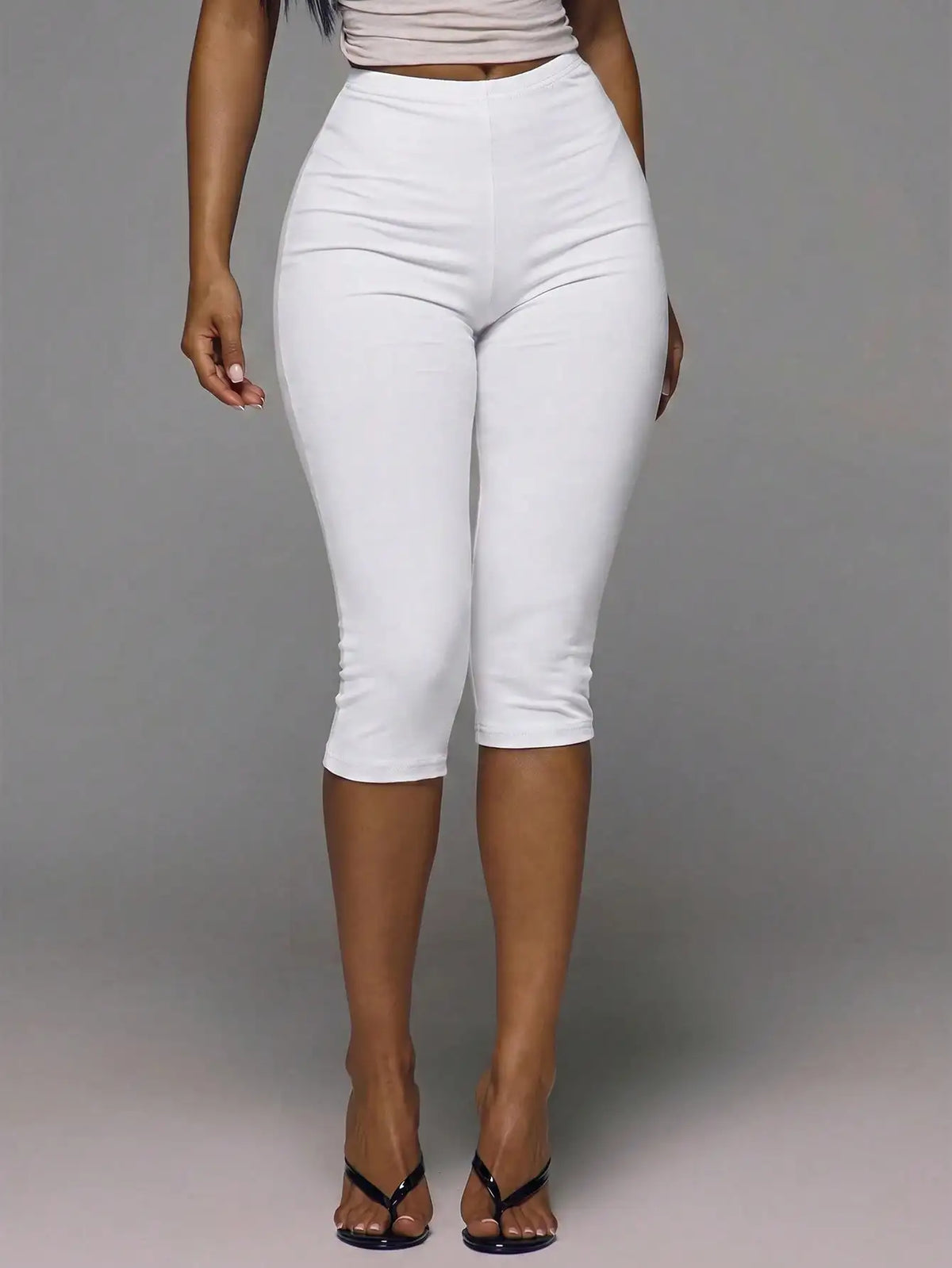 MUSERA ESSENTIALS Cotton Blended Fitted Capri Pants Leggings/Spring Summer Holiday Everyday Cute Daily Basics Simple