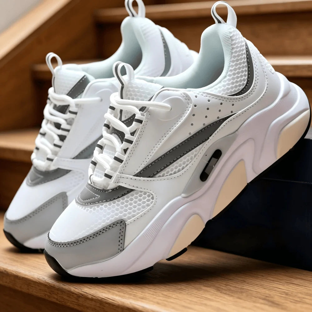 B22 Mesh Breathable Sneakers Shock Absorption Anti-Slip/Lightweight Low Cut Casual Sports Shoes for Men