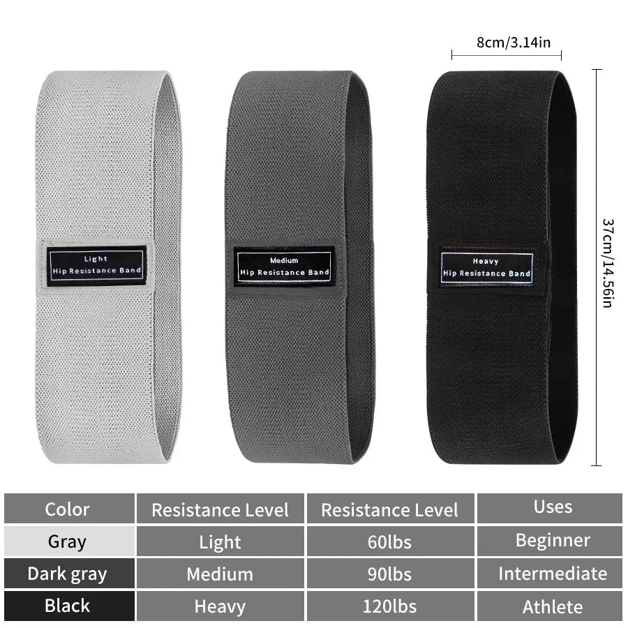 Glute Thigh Elastic Workout Bands Fabric Resistance Hip Booty Bands/Squat Circle Stretch Fitness Strips Loops Yoga Gym Equipment