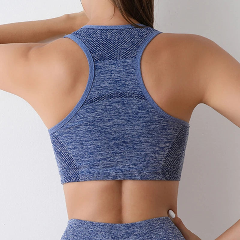 Women Sports Bras Yoga Top Vest High Shockproof Quick-drying Yoga/Gym Running Fitness Underwear Ladies Seamless Sportswear