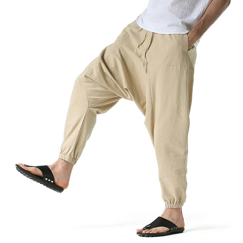 New Men Harem Pants Sweat wear Baggy Casual Yoga Loose Cotton/Sport Jogging Pants Cross Pants for Men Streetwear