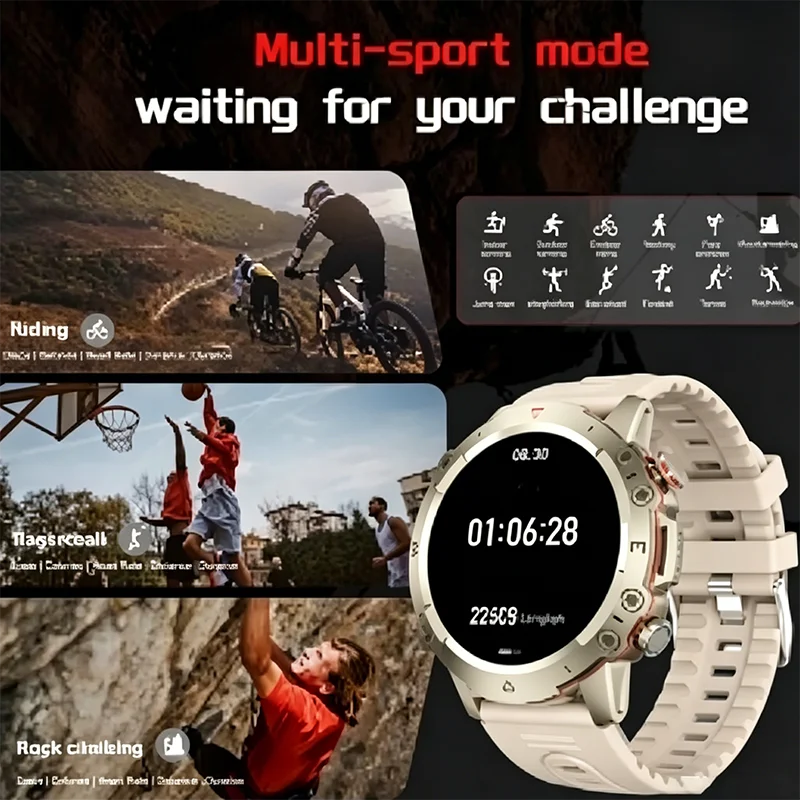 New Full-Touchscreen HD Sports Smartwatch with Call/Message Alerts  Watch Faces Multiple Sports Modes Music Playback