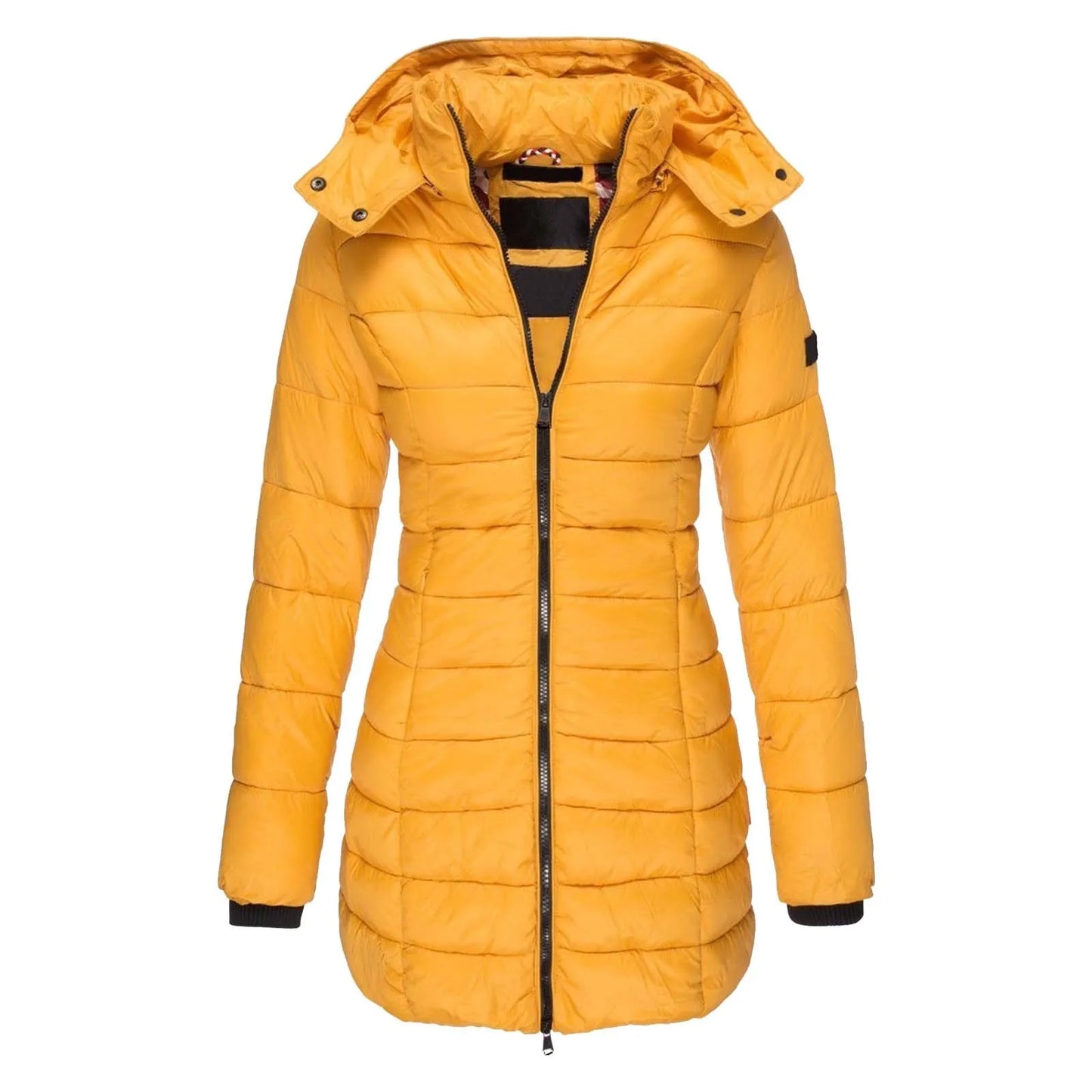 Winter Thicken Warm Women Parkas Zippers Solid Overcoat/Casual Long Sleeve Padded Jacket Female Mid-Length Slim Coat