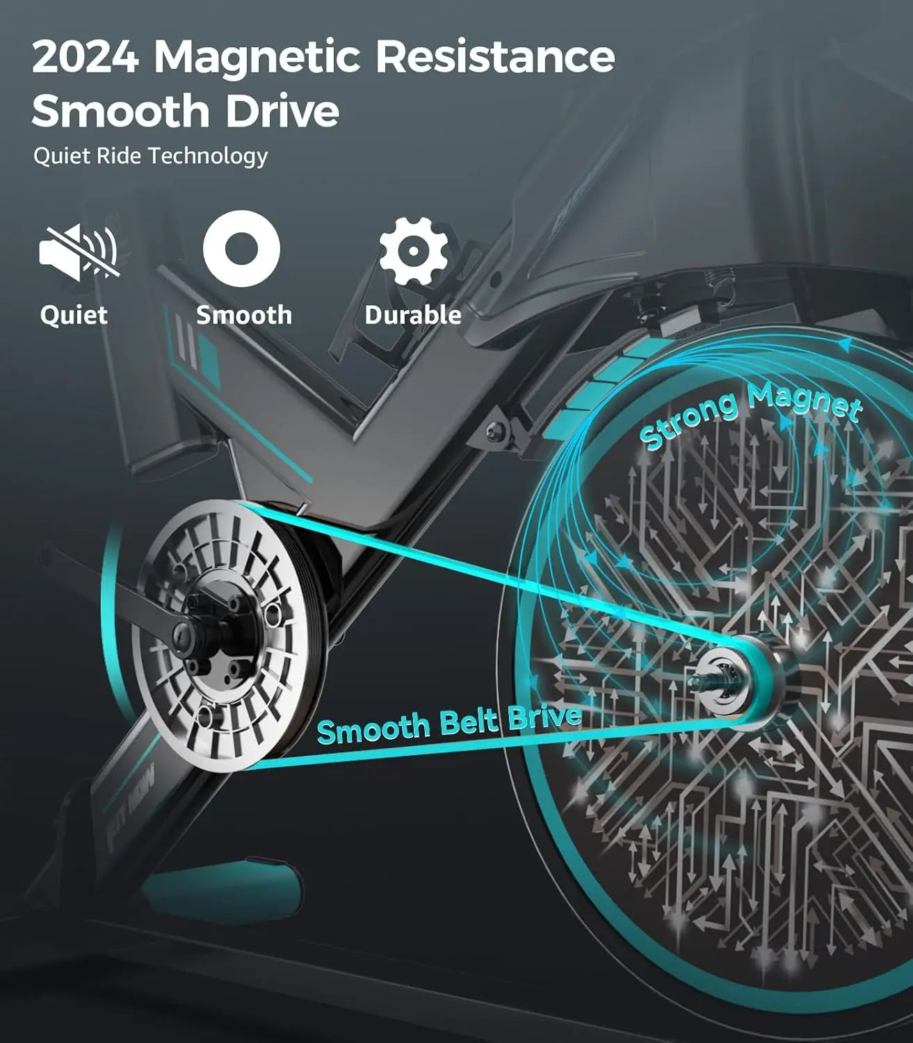 Exercise Bike, Adjustable Magnetic/Brake Pad Resistance Silent Belt Drive/Indoor Cycling Bike for Home Cardio Fitness Station