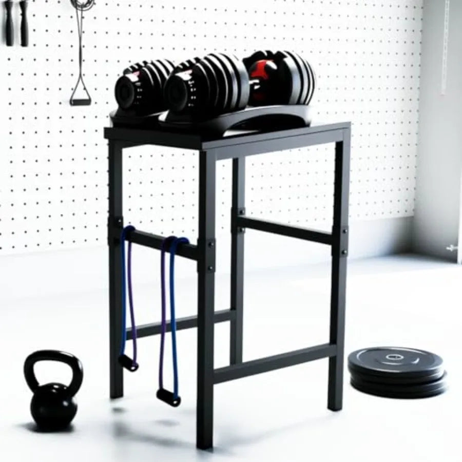 Commercial Heavy Duty Adjustable Dumbbell Stand Kettlebell Stand/Steel Black Weight Rack for Garage/Home Gym