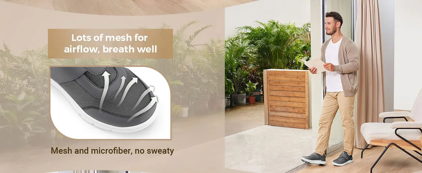 Fittington Diabetic Shoes For Man Extra Wide Width Swollen Feet/Shoes For Diabetics Pain Relief Non-slip Man Shoes