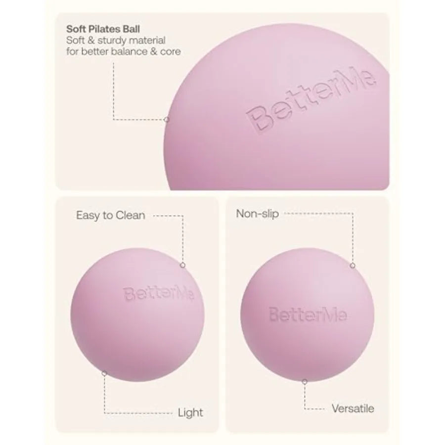 8 Inch Mini Exercise Ball for Pilates Yoga Core Training/Portable Stability Ball for Women Soft Workout Tool