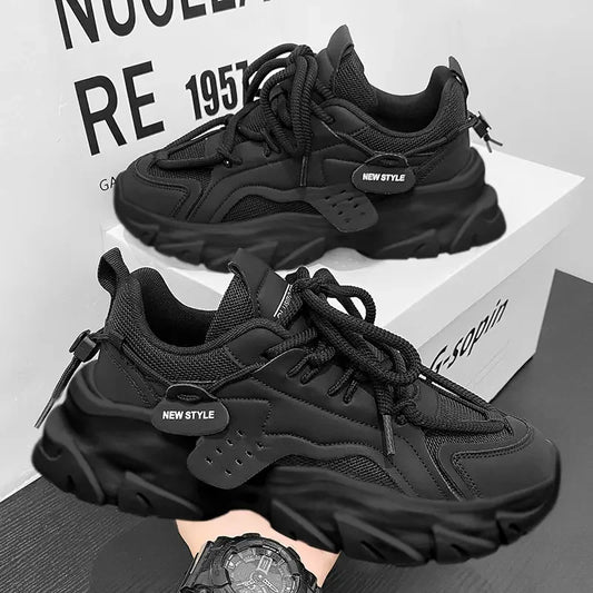 Men's Thick Sole Sport Shoes Simple Fashionable Casual Sneaker/High Quality Rubber Plastic Male Athletic Shoes Chunky Sneakers