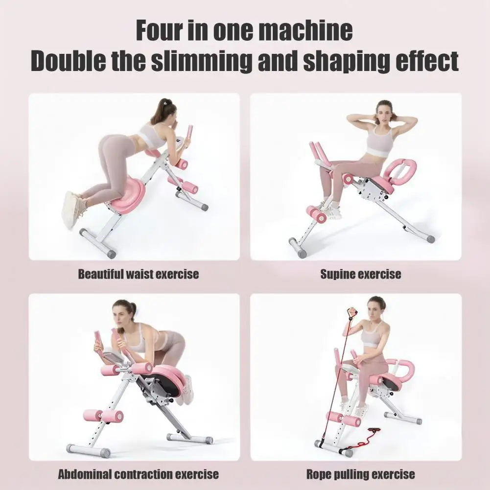 Height Adjustments Abdominal Trainer Ab Machine with LCD Display Screen/Foam Handle Full Body Workout Abdominal Exercise Machine