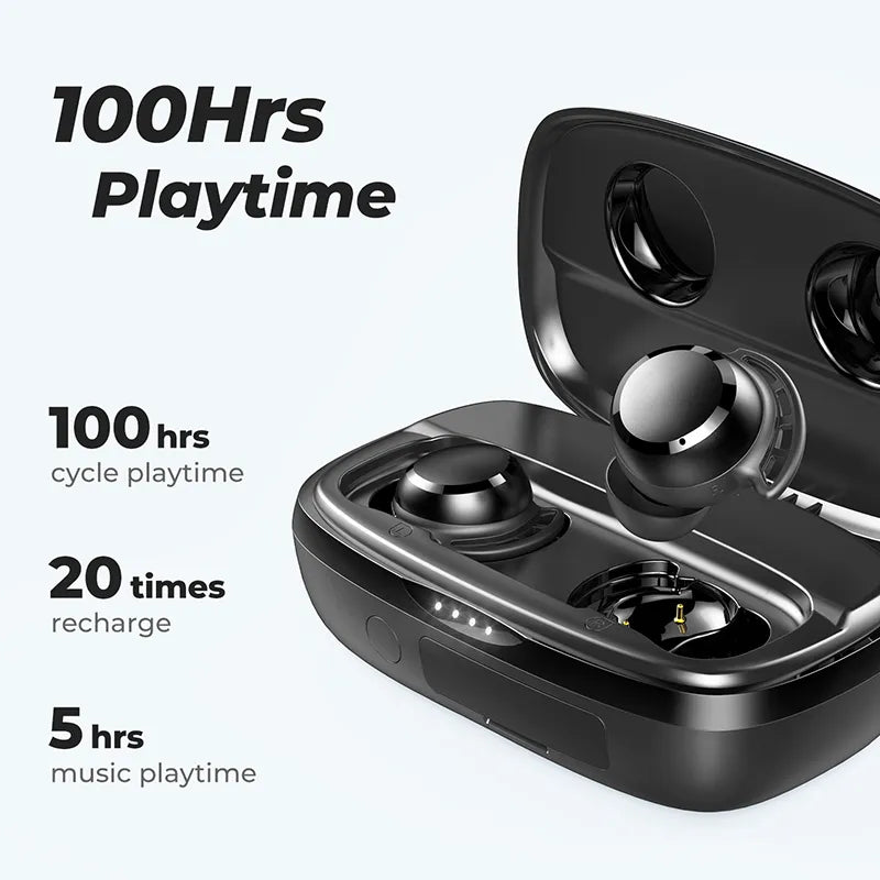 Tribit 3 TWS Bluetooth Earphones IPX8 Waterproof/100 Hours Playtime Wireless Headphones