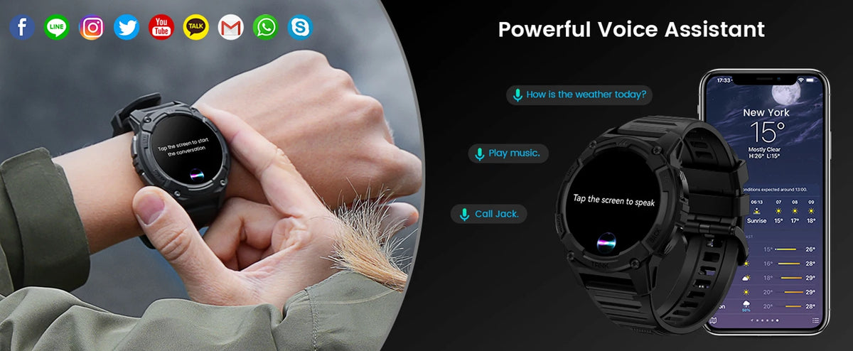 KOSPET TANK S2 GPS Smart Watch For Women Compass Altimeter Barometer/Bluetooth Call AI Voice AMOLED IP69K Waterproof Smartwatch