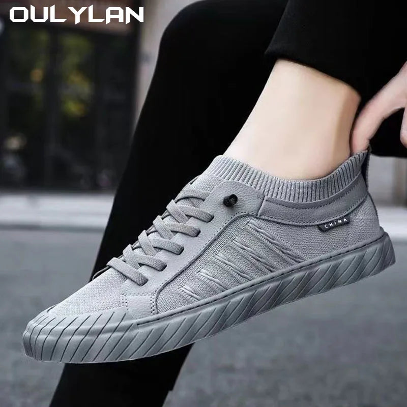 Oulylan Men's Breathable Sneakers Summer Casual/Lightweight Round Head Non-slip Flats Walking Shoes Male